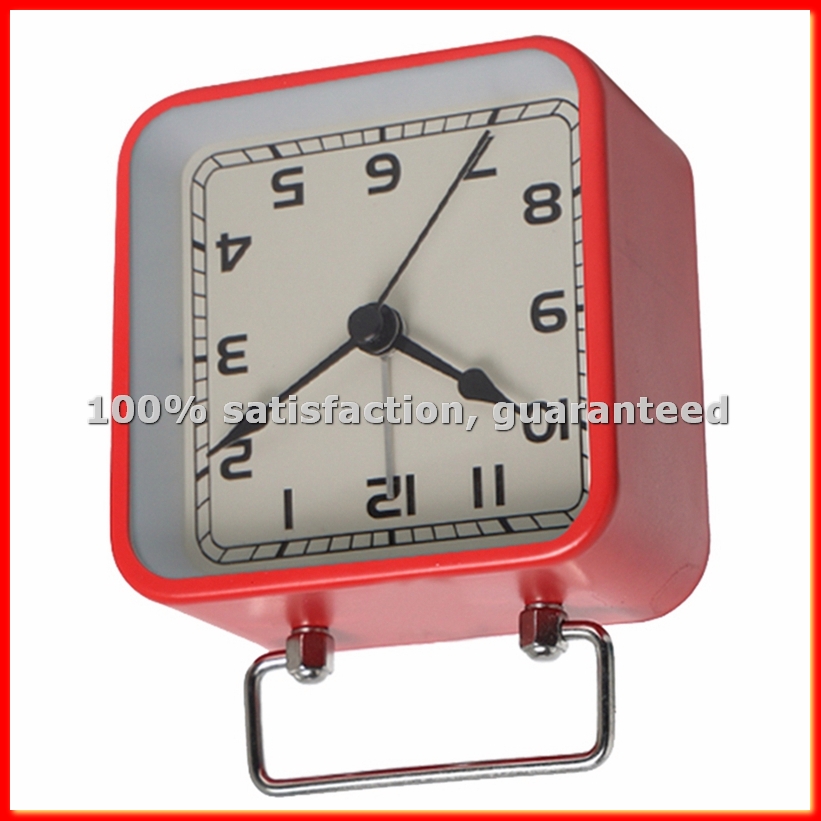 Watches & Jewelry Tsukiu - Small Metal Square Alarm Clock Desktop