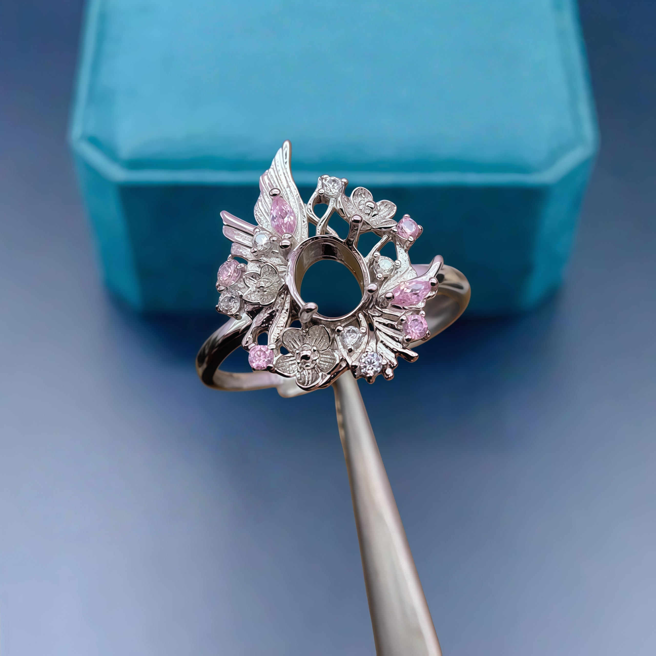 Sterling Silver Ring - Fashion DIY Empty Ring Holder S925