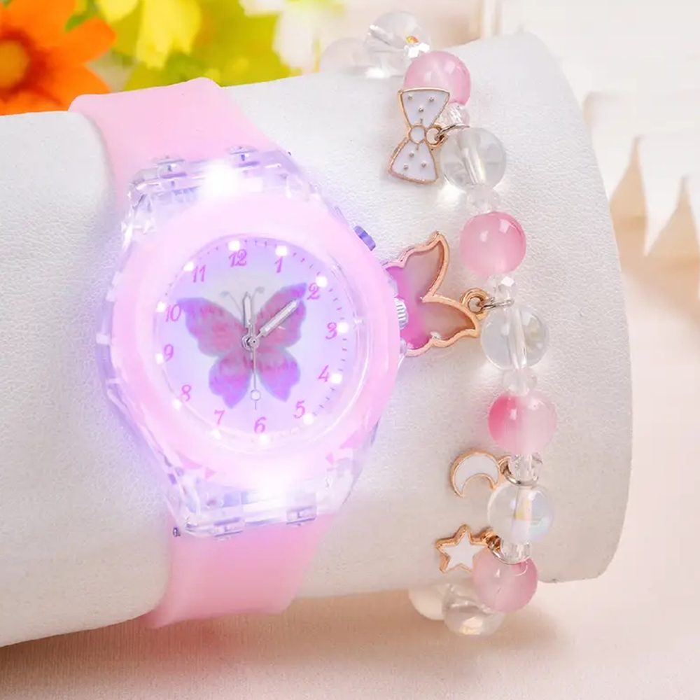 Jewelry Making Watches - Fashion Butterfly Silicone Luminous Watch +