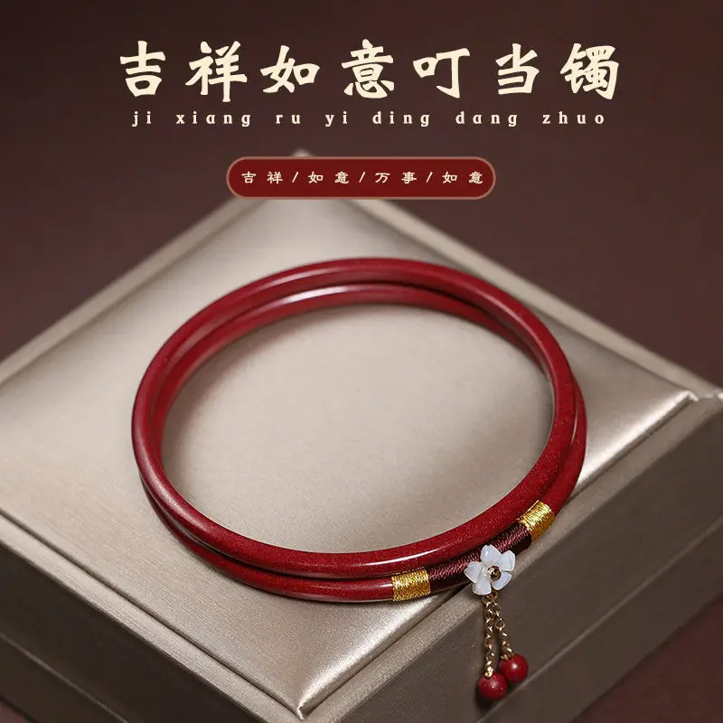 Cuff Bangle Bracelet - Pure Natural High Content Cinnabar Bracelet