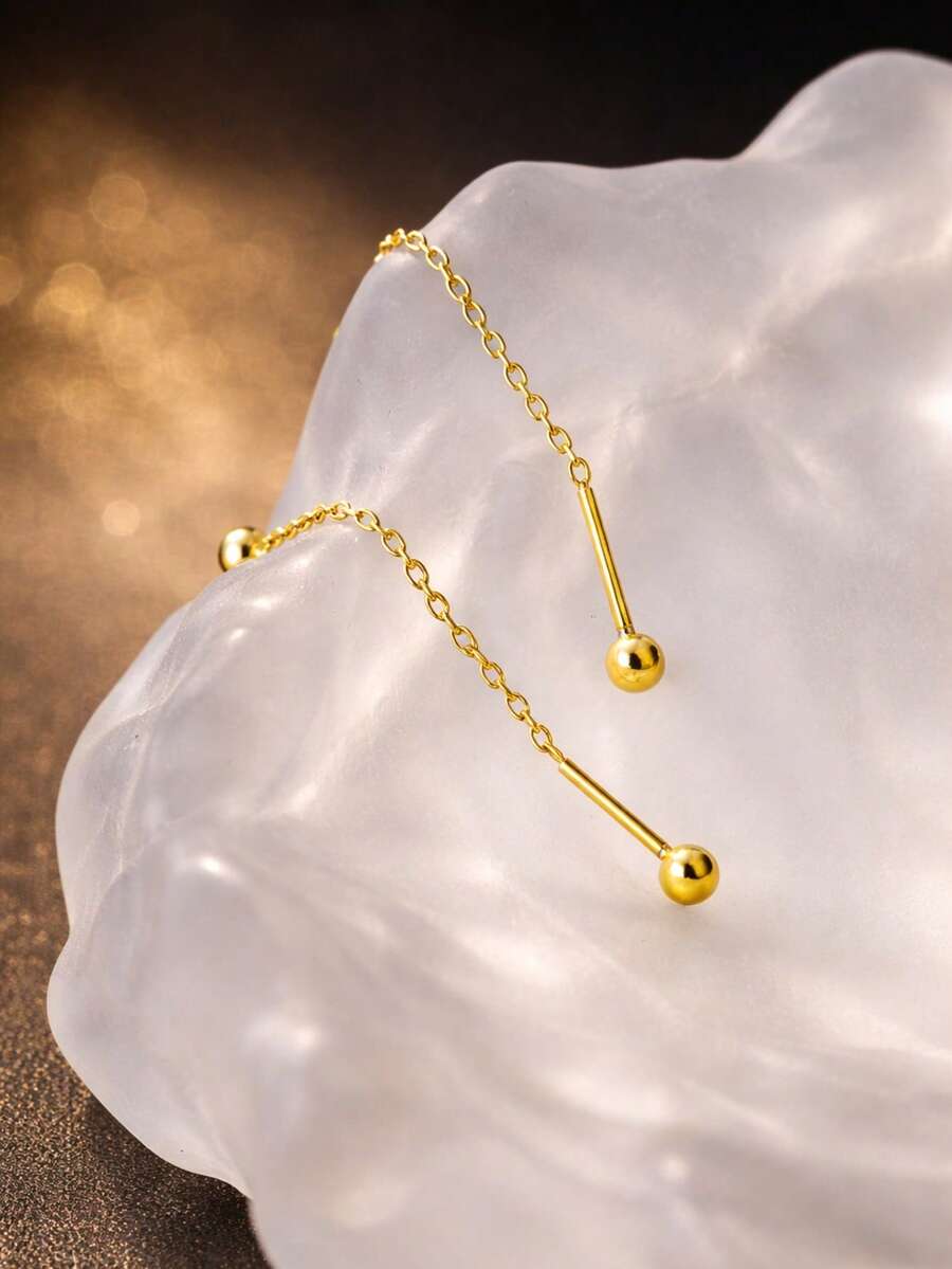 Sterling Silver Ring - S925 Sterling Silver Long Dangle Belly