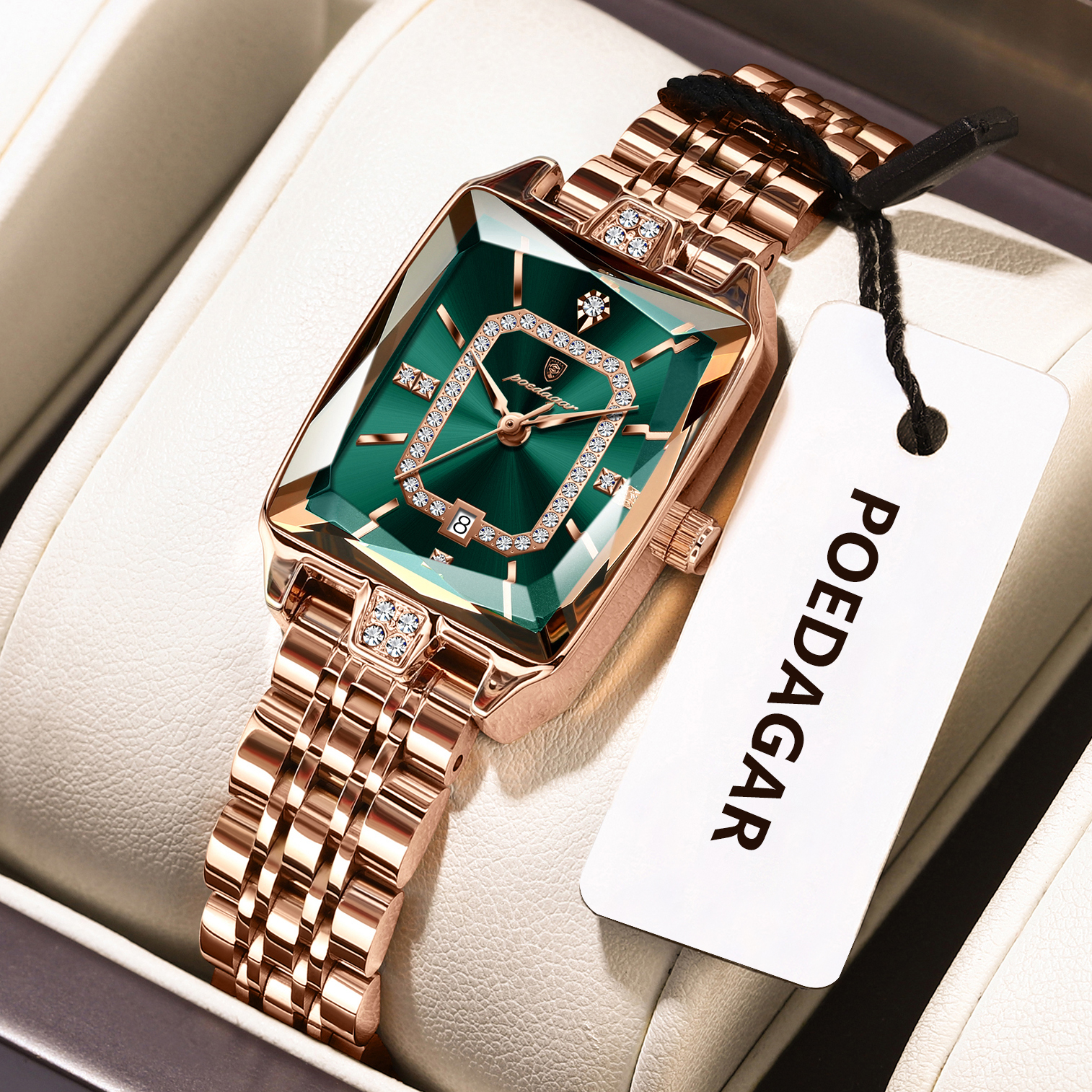 High Jewelry Watches - POEDAGAR Luxury Woman Watch Waterproof Date