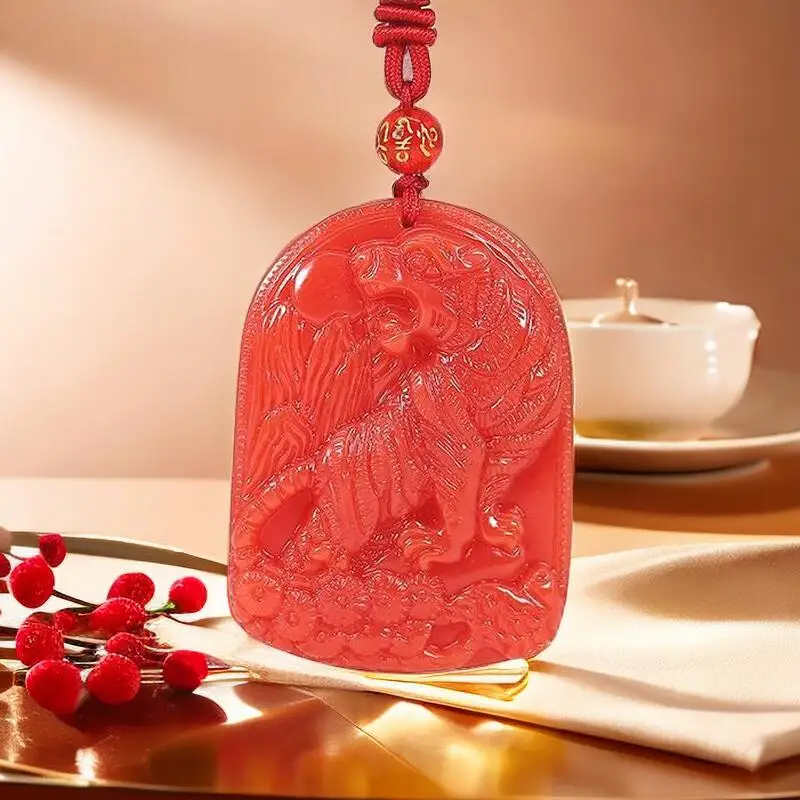 Red Jade Tiger Pendant Pendant - Luxury Gifts Jewelry & Watches Namfleg Mostar recensie en prijs