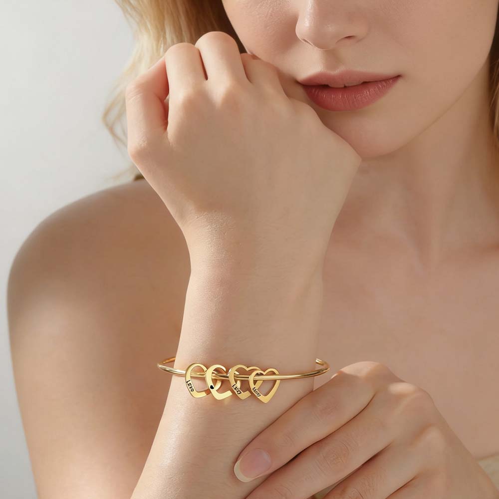 Couple Heart Name Personalized - Cuff Bangle Bracelet recensie en prijs