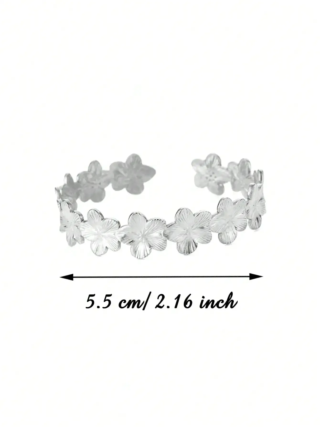 Dainty Flower Bracelet Silver  - Cuff Bangle Bracelet recensie en prijs