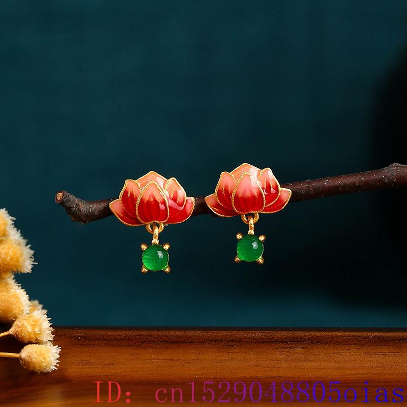 Green Real Jade Lotus Earrings - Luxury Gifts Jewelry & Watches Namfleg Mostar recensie en prijs