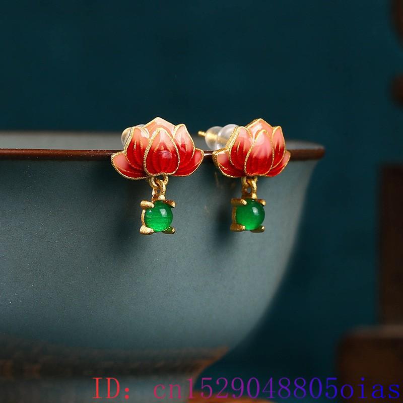 Green Real Jade Lotus Earrings - Luxury Gifts Jewelry & Watches Namfleg Mostar recensie en prijs