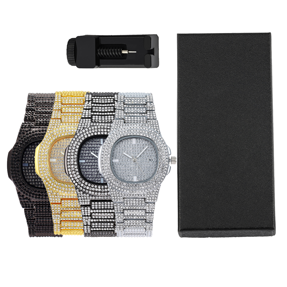 1pc Men Women Quartz Watch Ice - Jewelry Diamond Watches recensie en prijs