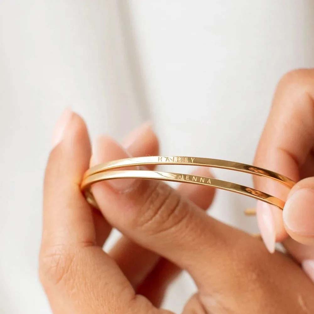 Couple Engrave Name Text Custo - Cuff Bangle Bracelet recensie en prijs