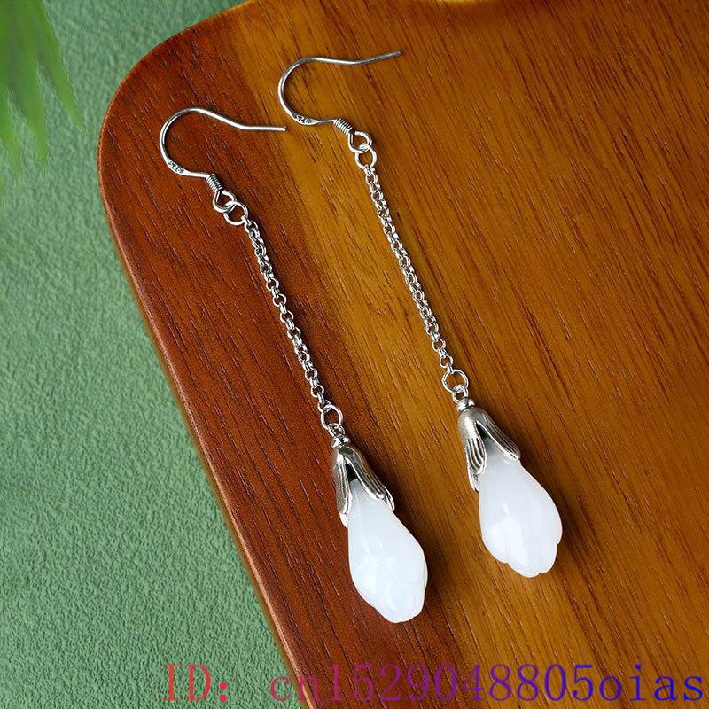 White Real Jade Flower Earring - Luxury Gifts Jewelry & Watches Namfleg Mostar recensie en prijs