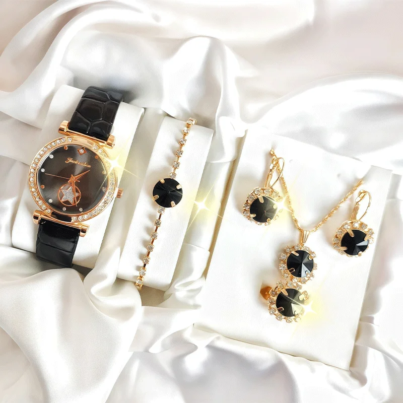 6-piece women's round quartz w - Jewelry Diamond Watches recensie en prijs