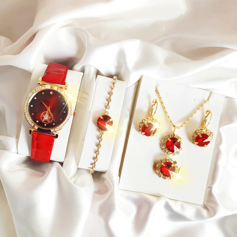 6-piece women's round quartz w - Jewelry Diamond Watches recensie en prijs