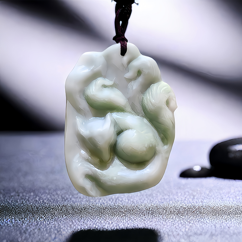 Natural Real Jade Fox Pendant  - Luxury Gifts Jewelry & Watches Namfleg Mostar recensie en prijs